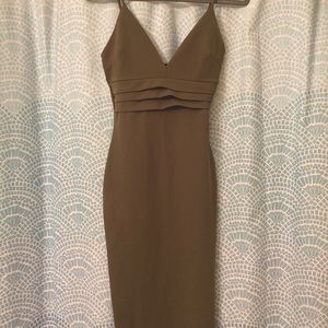 Curve-Hugging Army Green Dress